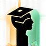 Illustration of a person with a graduation cap and data charts, symbolizing digital upskilling and career flexibility.