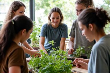 Workshop participants engaging in a hands-on activity, learning about sustainable gardening.